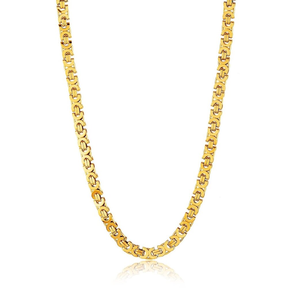 Necklace/Gold-Toned Stainless Steel Byzantine